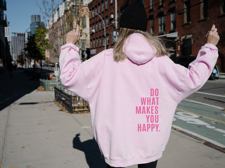 Ellen | Hoodie mit Happy-Statement