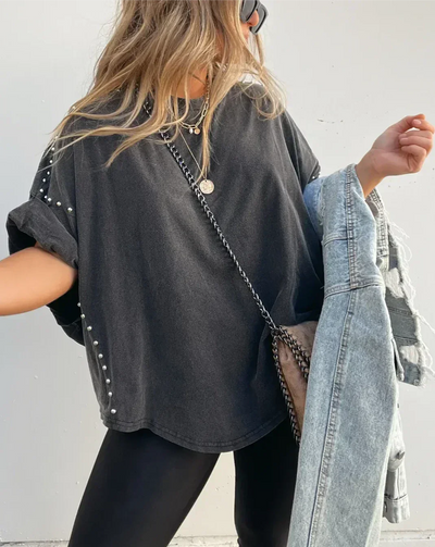 Bella - Oversized Shirt mit Nieten