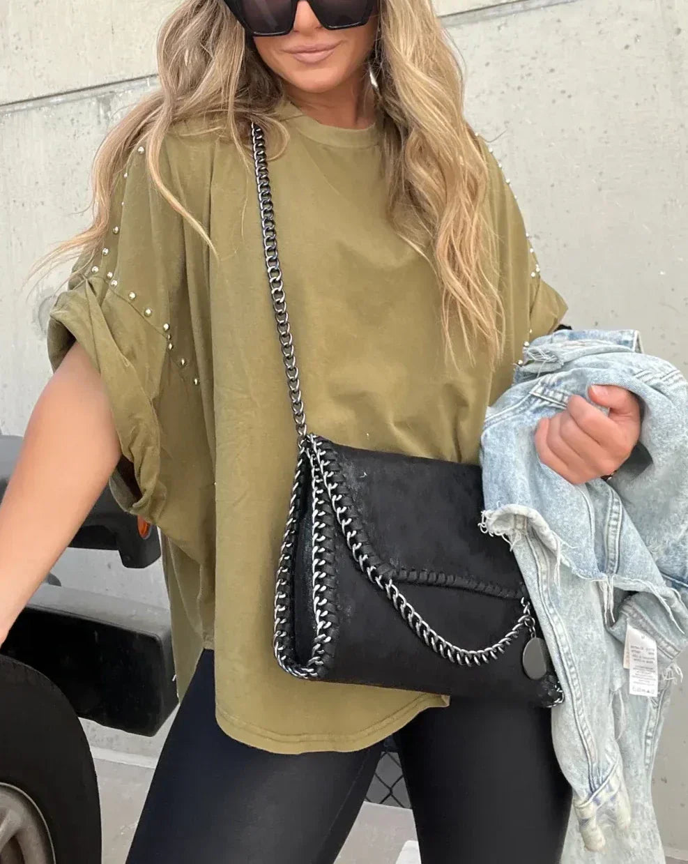 Bella - Oversized Shirt mit Nieten