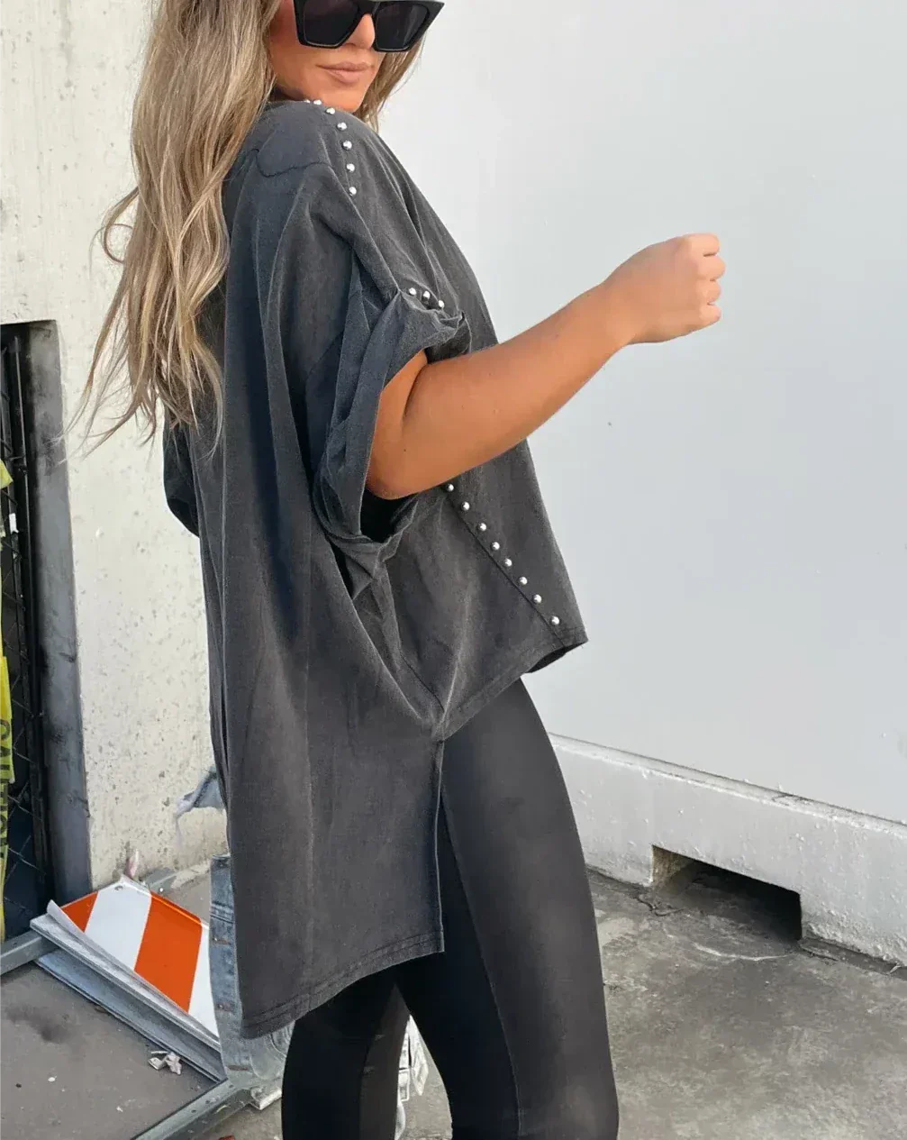 Bella - Oversized Shirt mit Nieten